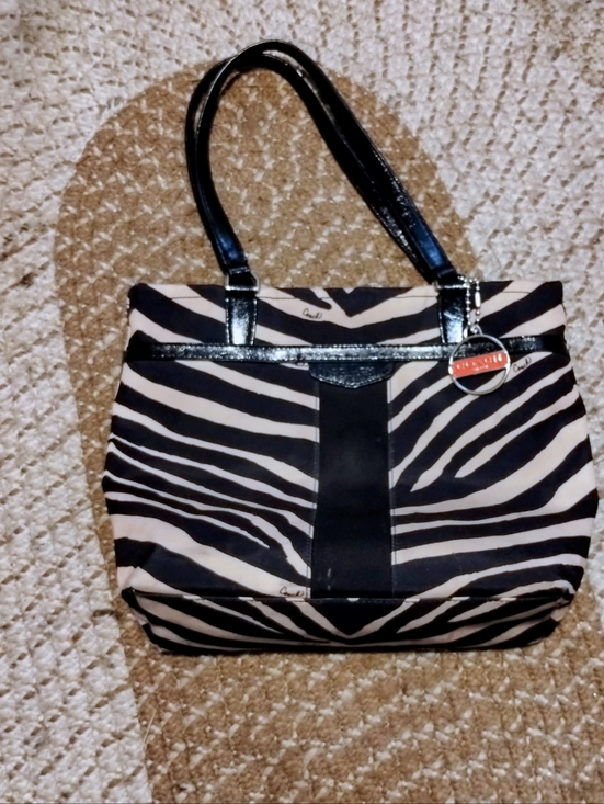 Coach Handbags - COACH Signature zebra print tote VINTAGE